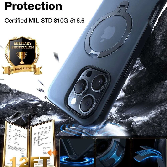 TORRAS iPhone 17 Pro Max Clear Case OSTAND Spin Series