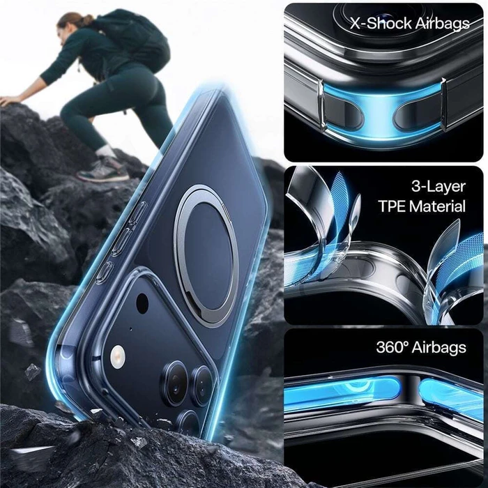 TORRAS iPhone 17 Pro Clear Ostand Pro Series Case