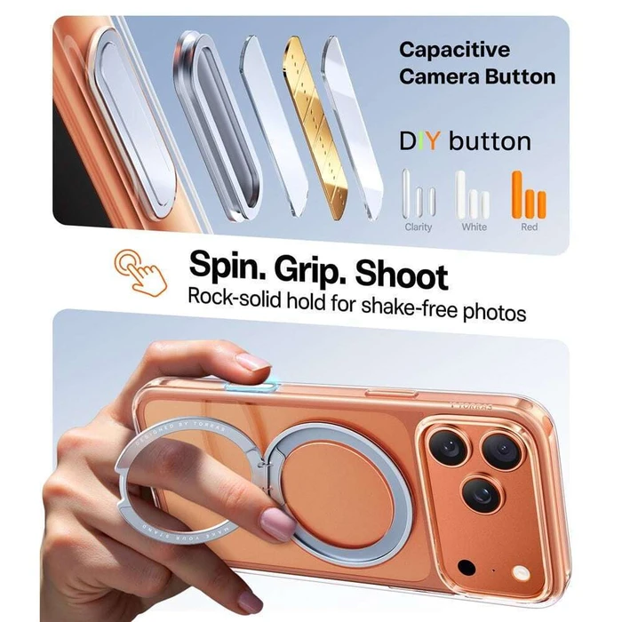 TORRAS iPhone 17 Pro Clear Ostand Pro Series Case