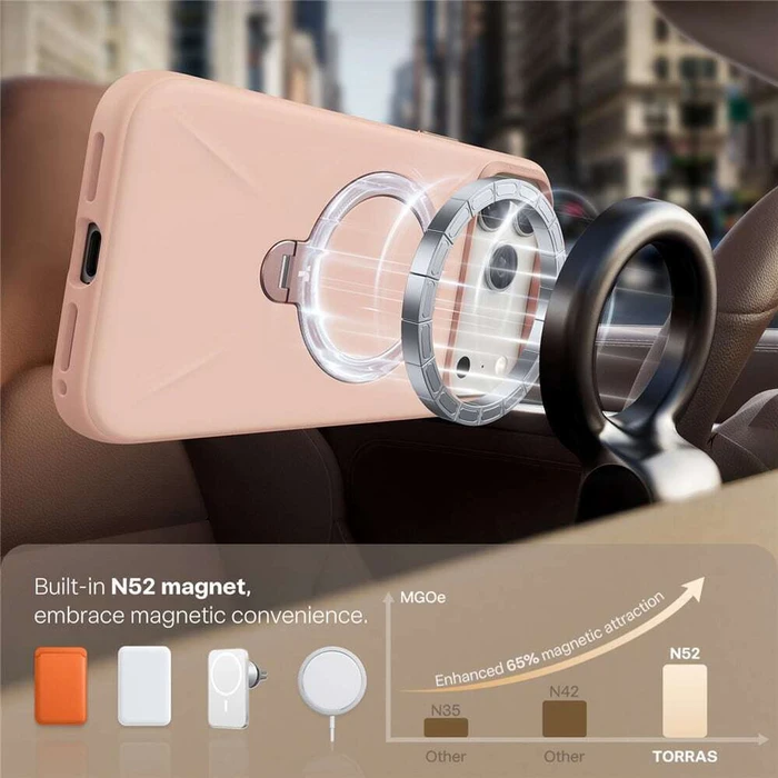 TORRAS Phone Case OSTAND SPIN SOFTUNE SERIES iPhone 17 Pro Max Pink