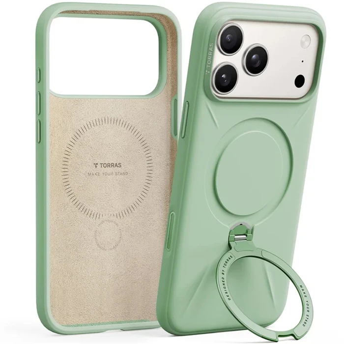 iPhone Case TORRAS OSTAND SPIN SOFTUNE Series for iPhone 17 Pro Max Green