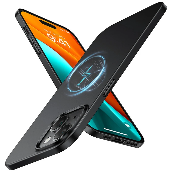 Θήκη Torras Originfit-mag Πλάστικη/Σιλικόνης Μαύρη για iPhone 15 (Συμβατή με MagSafe)