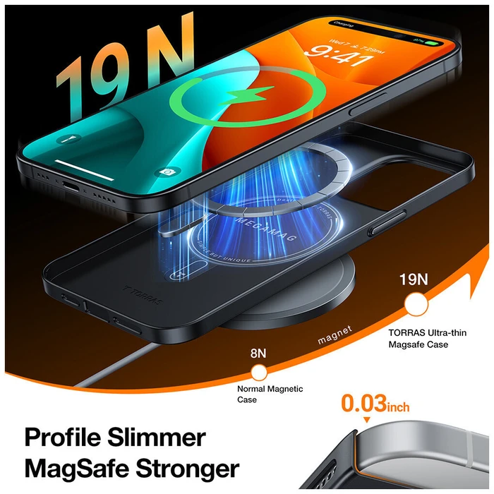 Θήκη Torras Originfit-mag Πλάστικη/Σιλικόνης Μαύρη για iPhone 15 (Συμβατή με MagSafe)
