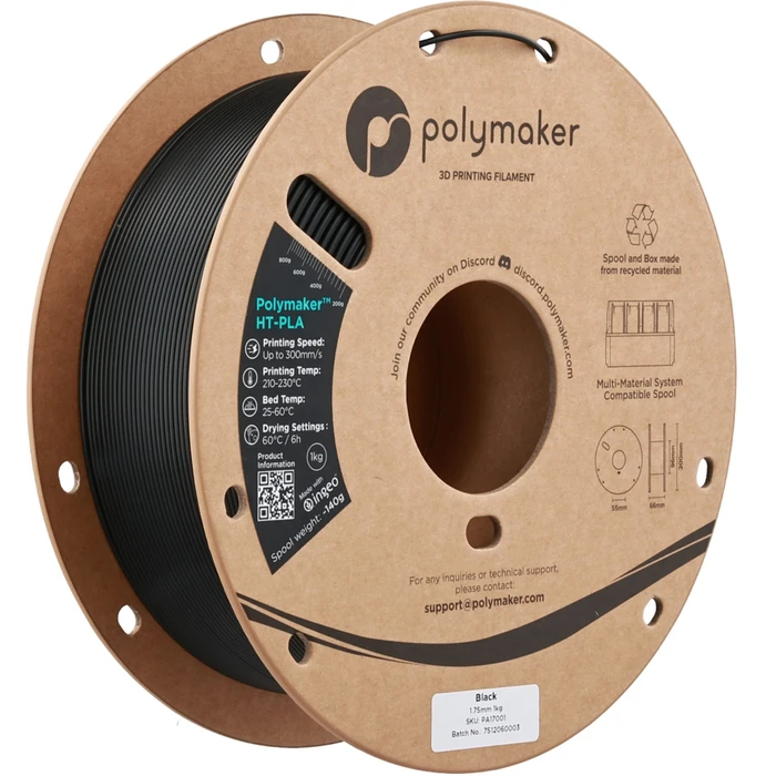 HT-PLA 1,75mm Μαύρο 1kg - Polmask (3D Printer Filament)