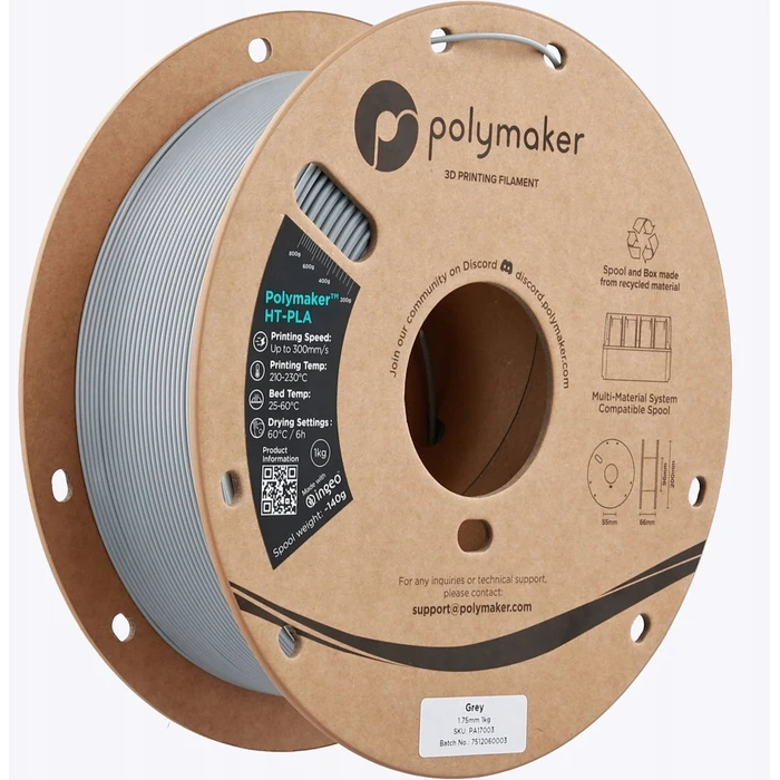 Polmask HT-PLA Νήμα 3D 1.75mm Γκρι 1kg