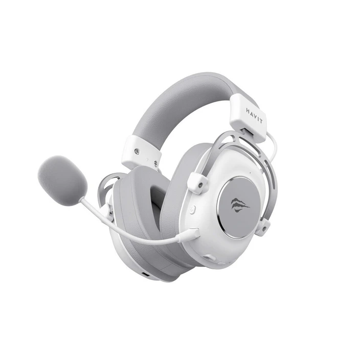 Havit H2002YG Over Ear Gaming Headset με σύνδεση 3.5mm & Bluetooth Λευκό/Γκρι