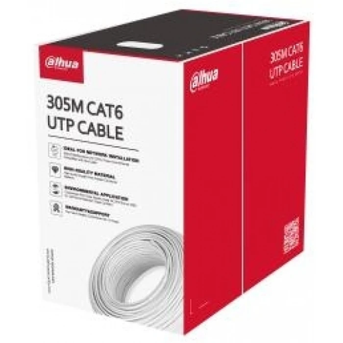 Καλώδιο Δικτύου CAT6 U/UTP 305m Λευκό - Dahua PFM923I-6UN-C