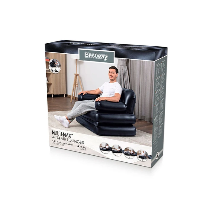 Bestway Inflatable Chair Black 191 x 38 x 25 cm