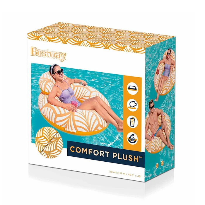 Bestway Inflatable Pool Chair Deluxe 118 x 117 cm Orange