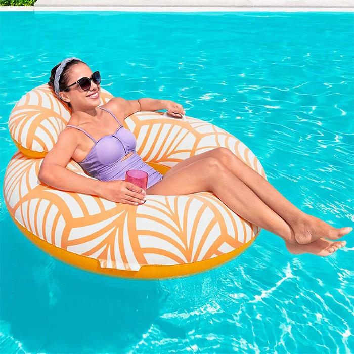 Bestway Inflatable Pool Chair Deluxe 118 x 117 cm Orange