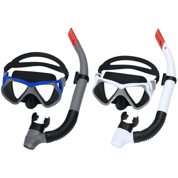 Bestway Γυαλιά Καταδύσεων με Σωλήνα Λευκό Γκρι Ενηλίκων