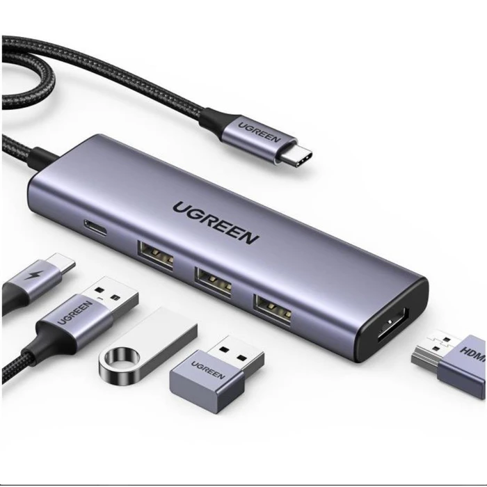 UGREEN Adapter HUB CM511 USB-C to HDMI 3x USB-A 3.0 SD TF