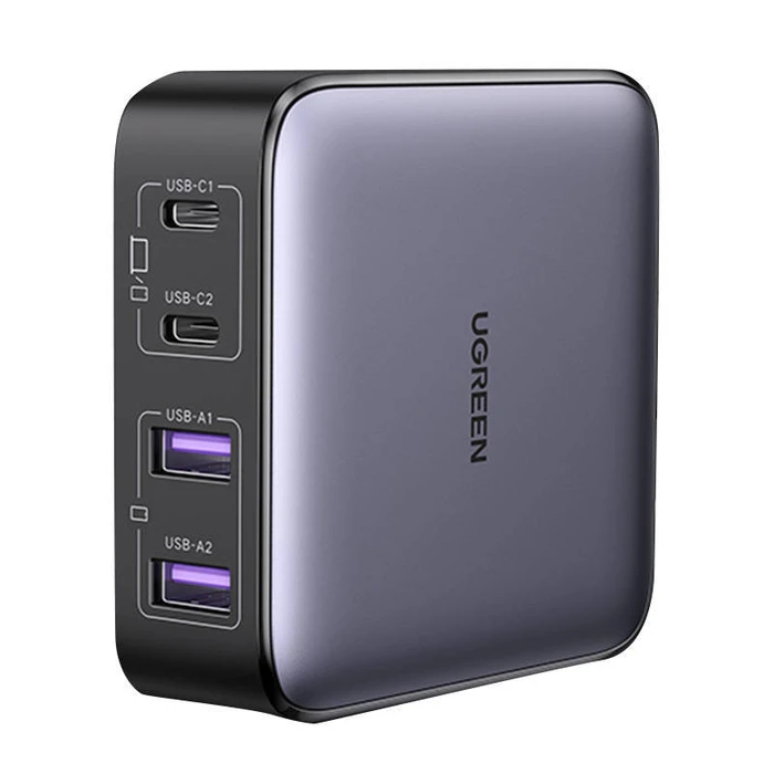 UGREEN Φορτιστής Ugreen Nexode CD327 2x USB-C 2x USB-A GaN 65W grey 90747B