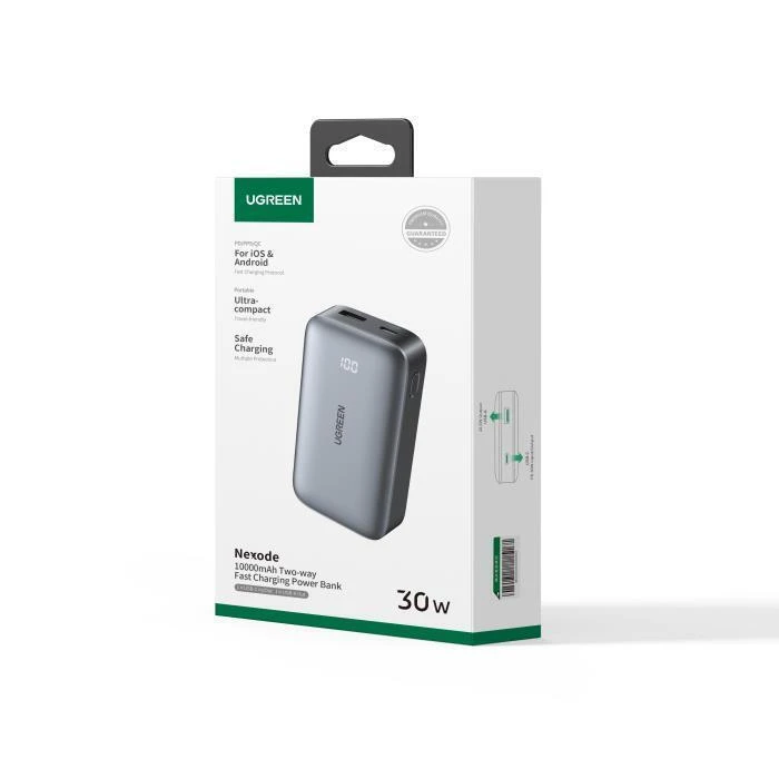 Power Bank Ugreen Ugreen Powerbank 10000mAh Nexode PB502 USB USB C 30W PD Black 25185 UGR25185