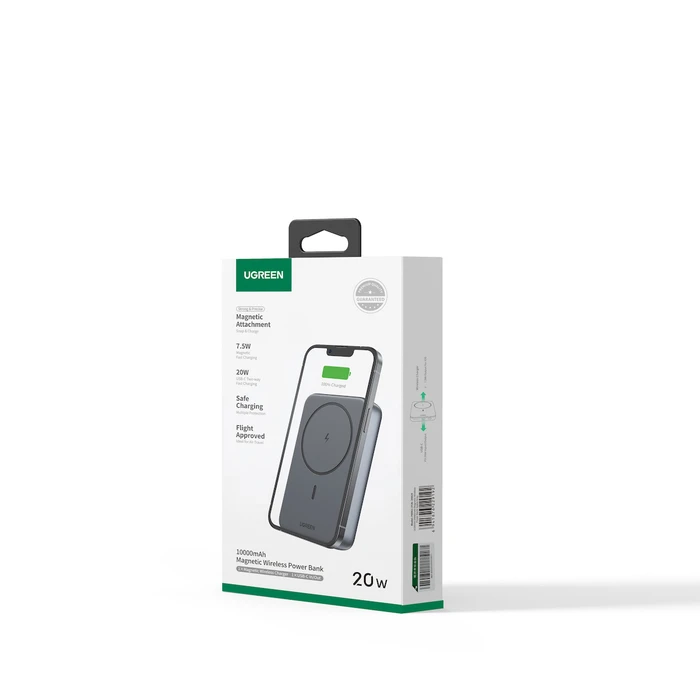 UGREEN PB561 Magnetic MagSafe Power Bank 10,000mAh 20W with USB‑C Power Delivery, Grey