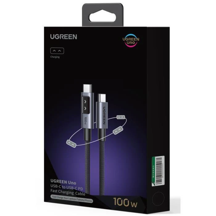 Ugreen Uno L509 100W USB-C to USB-C PD Fast Charging Cable LED 2m