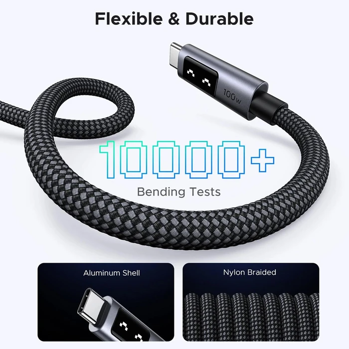 Ugreen Uno L509 100W USB-C to USB-C PD Fast Charging Cable LED 2m