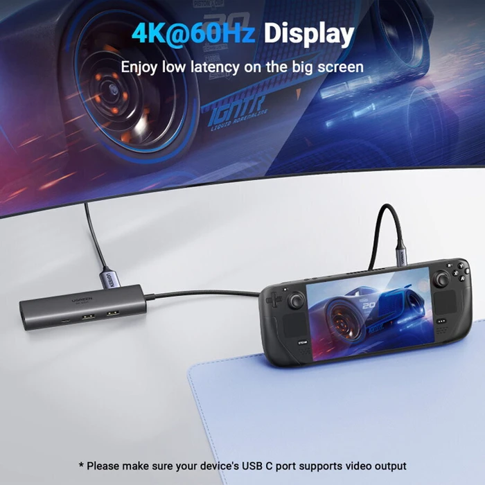 Ugreen CM512 USB-C Docking Station με HDMI 4K PD Ethernet Γκρί
