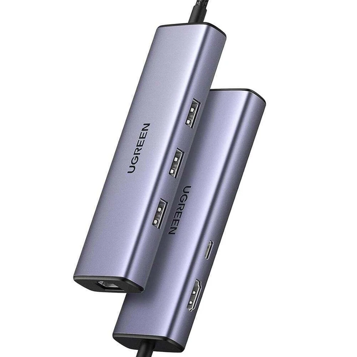 Ugreen CM512 USB-C Docking Station με HDMI 4K PD Ethernet Γκρί