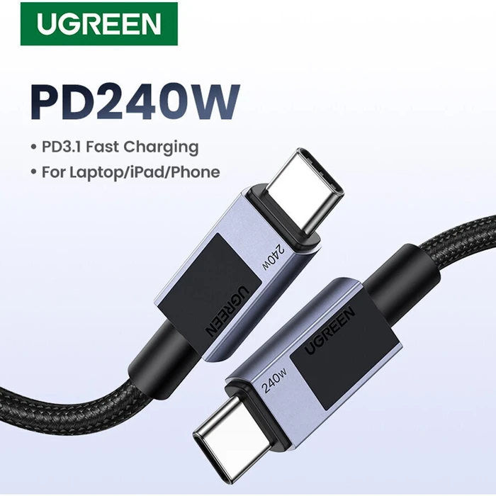 UGREEN Καλώδιο USB C σε USB C Power Delivery PD 240W 1m 480Mbps Star Gray