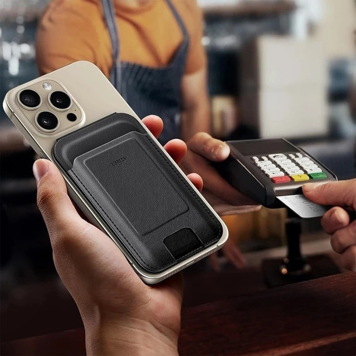 UGREEN Μαγνητική Θήκη Κάρτας με Βάση Στήριξης για iPhone MagSafe LP836 Δερμάτινη Μαύρη 45165