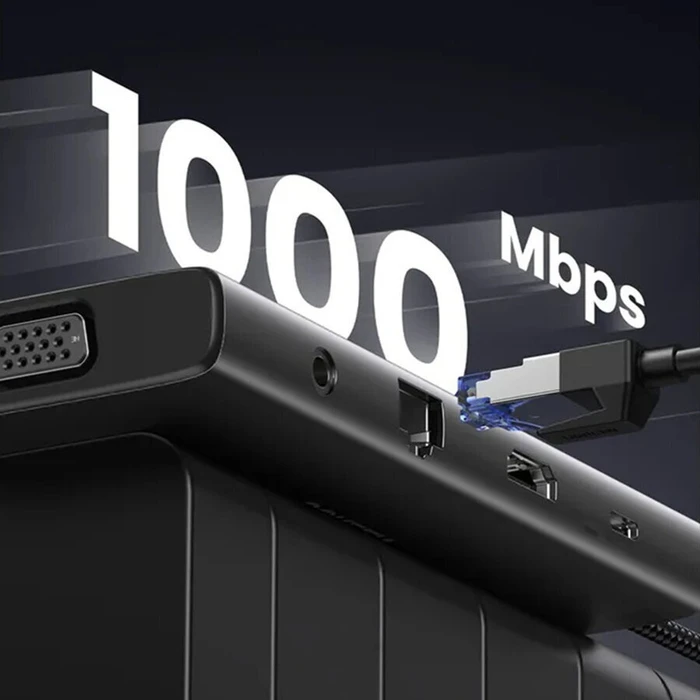 UGREEN Μετατροπέας Hub USB C CM639 11 σε 1 HDMI VGA 2x USB C 3.2 2x USB SD TF RJ45 AUX 3.5mm PD 4K 60Hz 45520