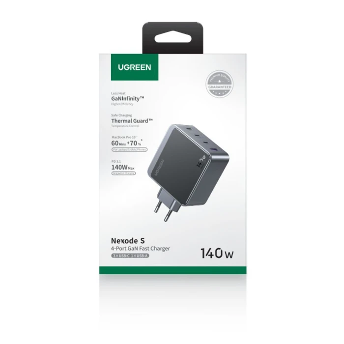 Ugreen X570 (Nexode S) 140W Ταχυφορτιστής 4 θυρών (3x USB-C + 1x USB-A) – Γκρι