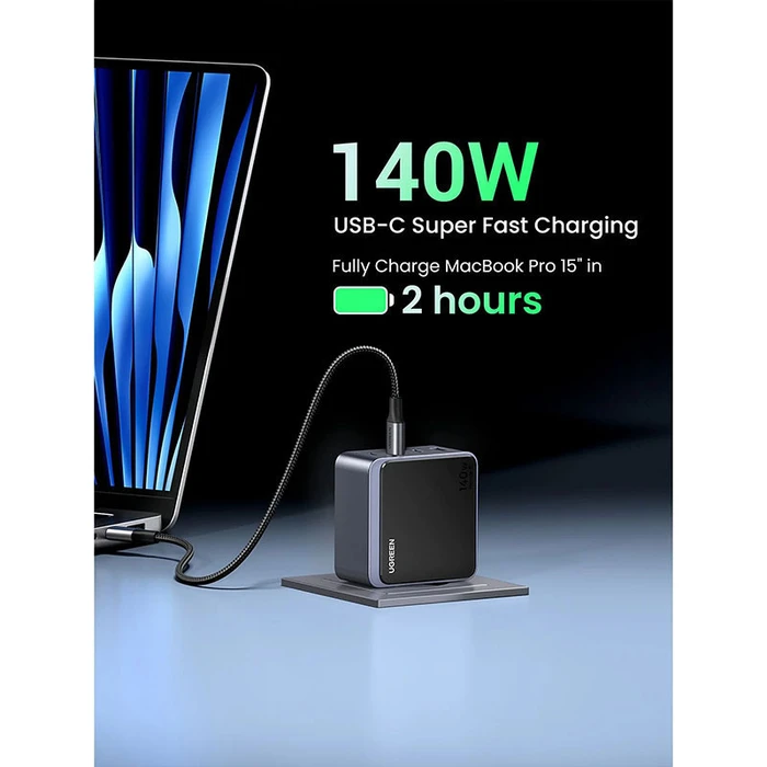 Ugreen X570 (Nexode S) 140W Ταχυφορτιστής 4 θυρών (3x USB-C + 1x USB-A) – Γκρι