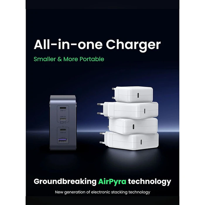 Ugreen X570 (Nexode S) 140W Ταχυφορτιστής 4 θυρών (3x USB-C + 1x USB-A) – Γκρι