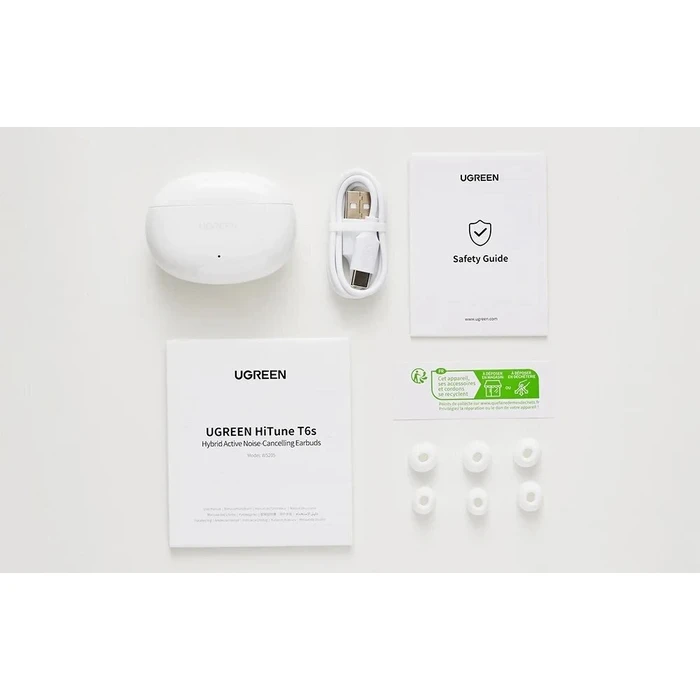 UGREEN Ακουστικά TWS WS205 HiTune Hybrid ANC λευκό 45585