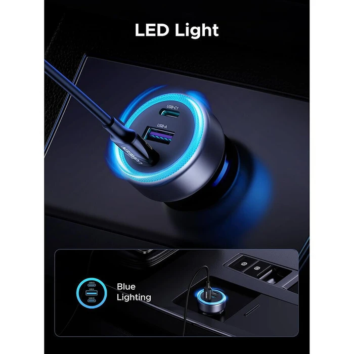 UGREEN Φορτιστής Αυτοκινήτου EC307 30W 3A με 1xUSB 2xType-C