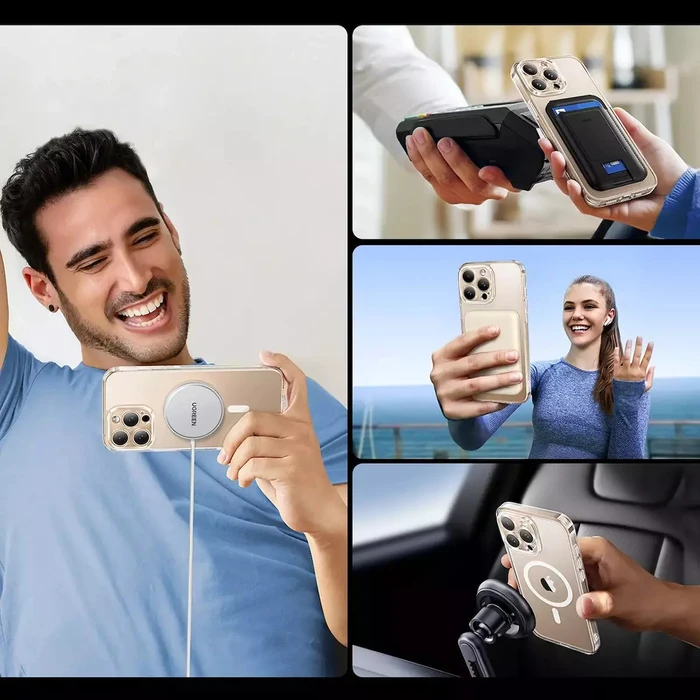 Ugreen Θήκη Κινητού Magnetic Case MagSafe CA112 για iPhone 16 Pro Max διάφανη αντικιτρινική