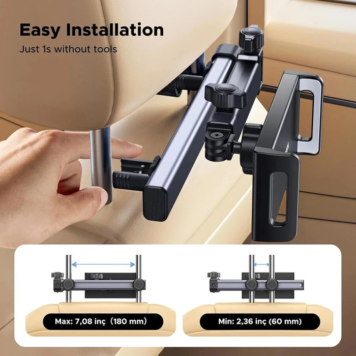 Ugreen Car Headrest Mount for Smartphone or Tablet 4.7-12.9 inches Black 55443