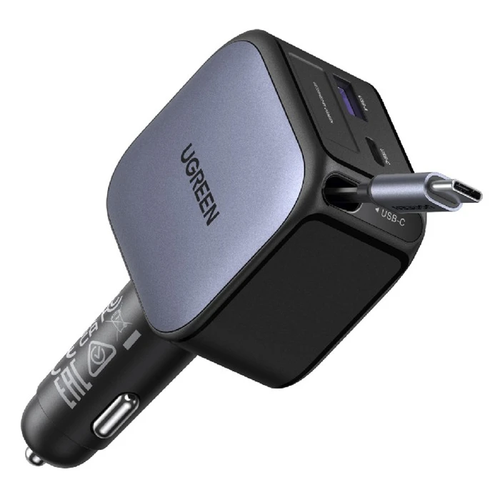 UGREEN Φορτιστής Αυτοκινήτου EC602 60W 3A Γρήγορης Φόρτισης με Θύρες 1xUSB 1xType-C