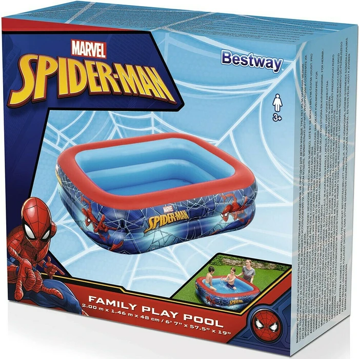 Bestway Inflatable Kids Pool 450 L 201 x 150 x 51 cm (Model 98011) - Spider-Man