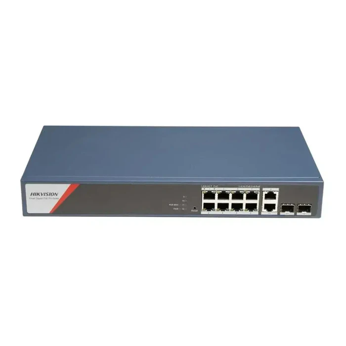 Hikvision DS-3E1512HP-SI-8P2T2F L2 Switch with 10 Gigabit (1Gbps) Ethernet Ports and 2 SFP Ports