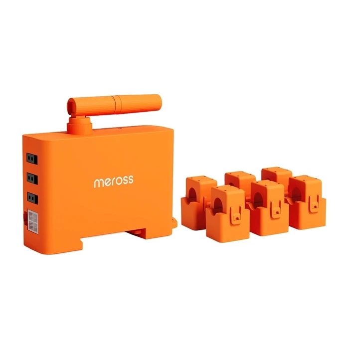 Meross EM06P-EU Single-Phase DIN-Rail Analog kWh Meter (6-circuit) with Wi‑Fi & Bluetooth