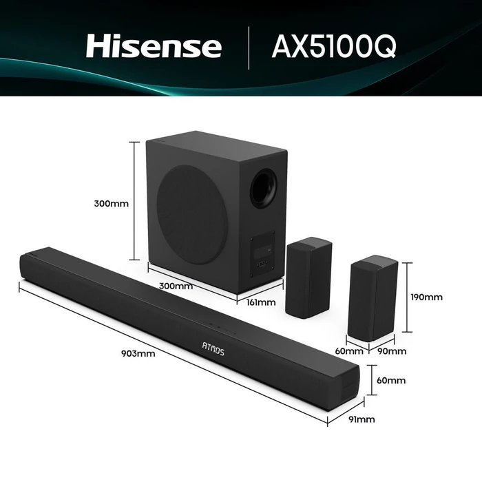 Hisense Soundbar Speaker System AX5100Q 580 W Black