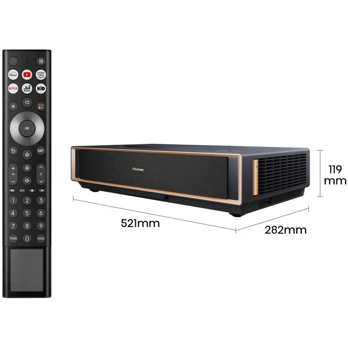 Hisense PT1 16:9 UHD 4K (3840x2160) Laser DLP Smart Projector with HDMI, DisplayPort, Wi‑Fi, RJ45 and Built-in Speaker