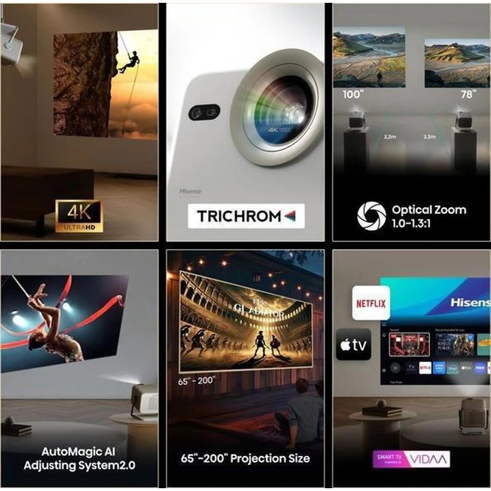 Hisense M2 Pro Μίνι Laser Beamer 4K 1300 ANSI Lumens