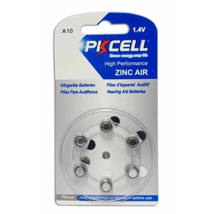 Pkcell Μπαταρίες Ακουστικών Βαρηκοΐας A10 1.4V Zinc Air 6τμχ