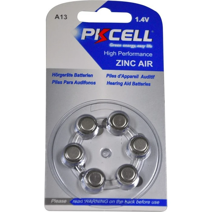 Hearing Aid Batteries Pkcell A13 6pcs