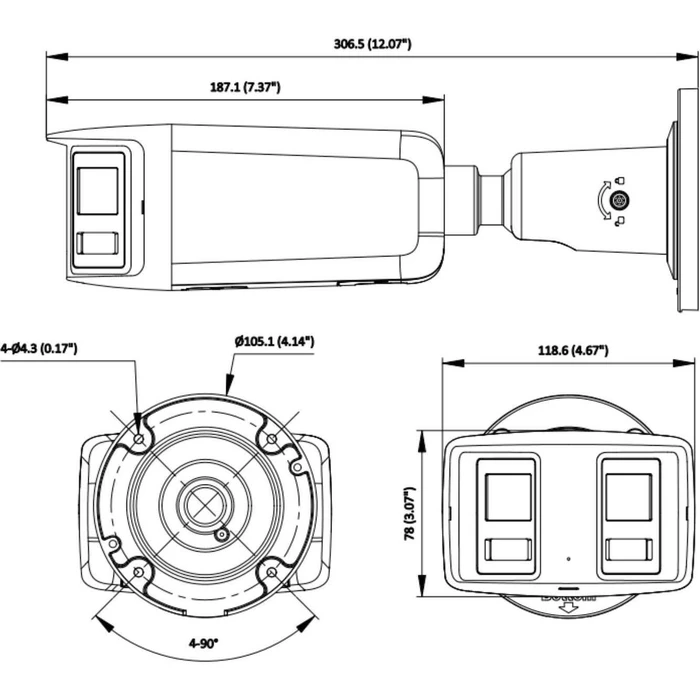 Hikvision DS-2CD2T127G3P-LIS2UY/SL IP Dual Κάμερα Παρακολούθησης 12MP Αδιάβροχη με Αμφίδρομη Επικοινωνία