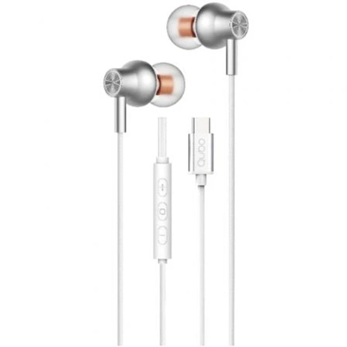 Qubo AU-300C In-ear Handsfree Ακουστικά με Βύσμα USB-C Λευκό