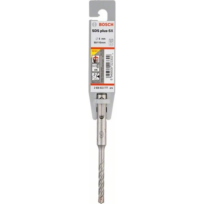 Bosch Τετράκοπο Διαμαντοτρύπανο SDS plus-5X 6x50mm για Δομικά Υλικά (Κωδ. 2608833777)