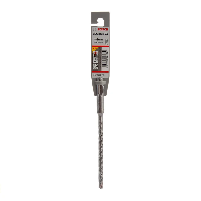 Bosch Τετράκοπο Διαμαντοτρύπανο Καρβιδίου SDS Plus 6x160mm (2608833778)