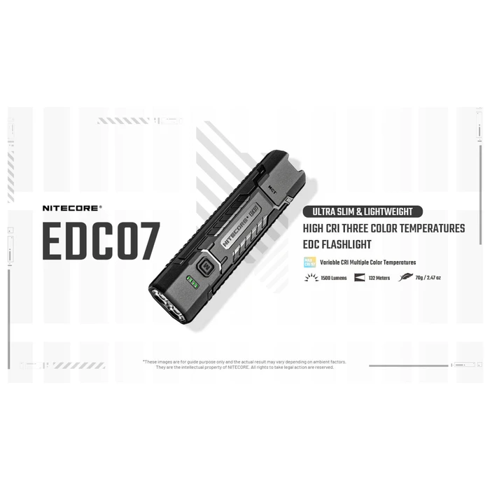 Nitecore EDC07 Pocket Flashlight - Black