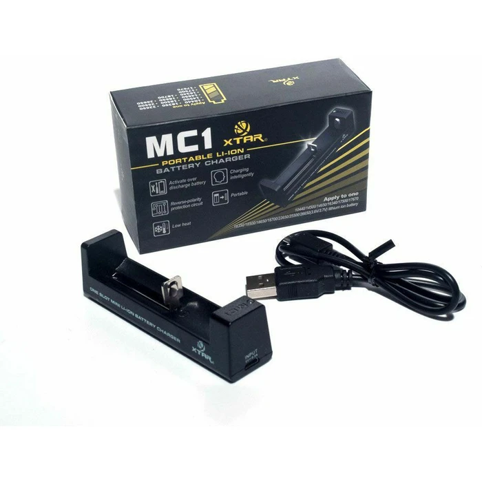 Battery Charger XTAR MC1 18650 Li ion USB C Single Slot