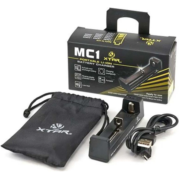 Battery Charger XTAR MC1 18650 Li ion USB C Single Slot