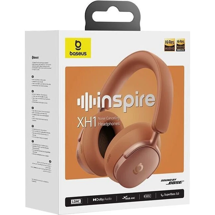 Baseus Inspire XH1 Ασύρματα Over‑Ear ANC Ακουστικά (Coral)